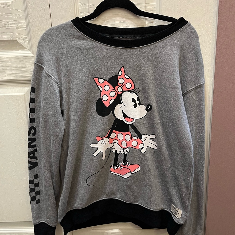 Vans Disney Gray Minnie Mouse Crewneck Sweatshirt